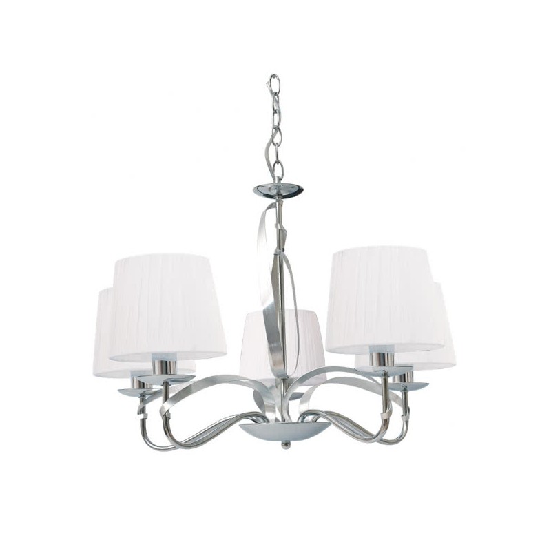 Lámpara Detroit 5xE14 blanco/cromo Fabrilamp